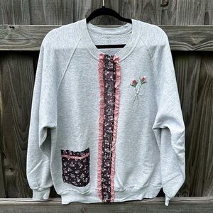 Floral Lace Button Down Sweater